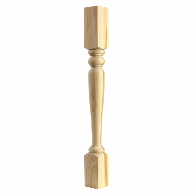 Turned Post - Style 85 - 34.5"H - Species:Oak Red